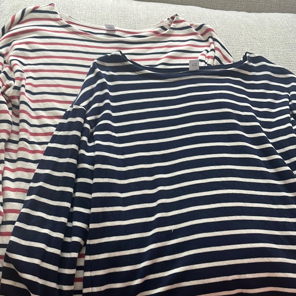 2 striped long sleeve shirts